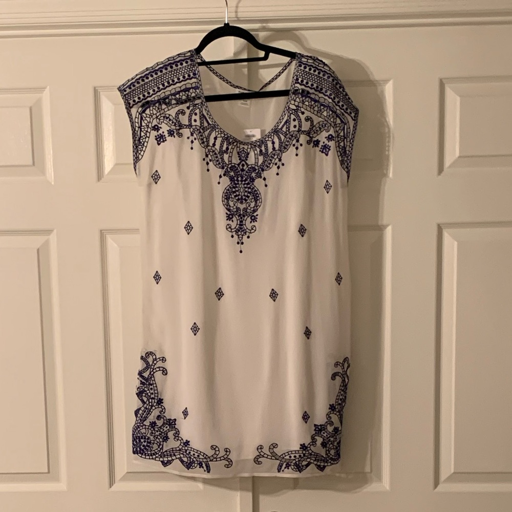 Club Monaco White/Blue Dress